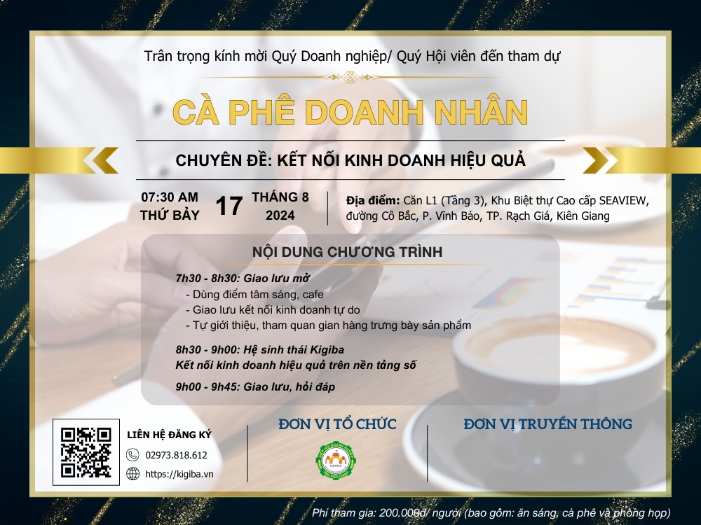 Thư mời tham gia Cà Phê Doanh Nhân