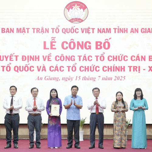 Công Bố Quyết Định Tổ Chức, Cán Bộ Mặt Trận Tổ Quốc Và Các Tổ Chức Chính Trị - Xã Hội Tỉnh An Giang
